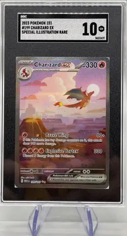 2023 Pokemon 151 Charizard EX #199/165 SIR SGC 10 Gem Mint - Image 1