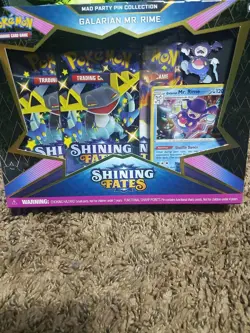 Pokemon TCG Shining Fates Galarian Mr. Rime Mad Party Pin Collection - Image 1