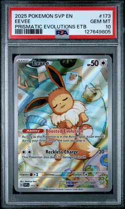 2025 POKEMON SVP EN-SV BLACK STAR PROMO #173 EEVEE PSA 10 - Image 1