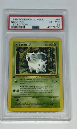 1999 Pokemon Jungle 1st Edition #57 NIDORAN PSA 6.5 - Image 1