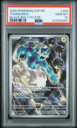 2025 POKEMON SVP EN-SV BLACK STAR PROMO #209 THUNDURUS PSA 10 - Image 1