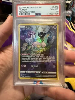 2023 POKEMON SWORD & SHIELD CROWN ZENITH #GG10 FULL ART/MEW PSA 10 - Image 1
