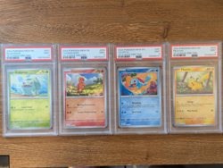4X LOT 2024 Pokemon MEW 151 Costco Mini Tins PSA 9 Cosmos Holo Pikachu Squirtle - Image 1