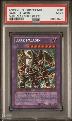 2003 YU-GI-OH! PROMO #001 DARK PALADIN DUEL MASTER'S GUIDE Limited Edition PSA 9 - Image 1