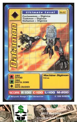 1999 Bandai Digimon Digi Battle #bo-67 Datamon card - Image 1