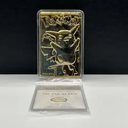 Pokemon 1999 Burger King 23K Gold Plated Card Pikachu With Case And COA - Image 1