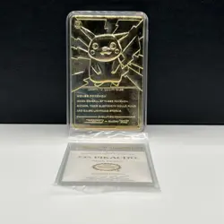 Pokemon 1999 Burger King 23K Gold Plated Card Pikachu With Case And COA - Image 2