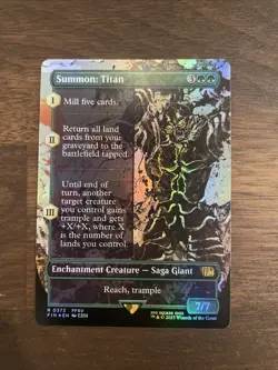 1x Summon: Titan, Foil, Borderless Art, Final Fantasy, MTG - Image 1
