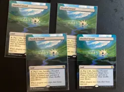 Flooded Strand (Khans of Tarkir MTG) ALTERED with extended art, hand painted! - Image 2