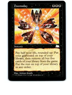 Doomsday Black Rare Weatherlight MTG NP Near Mint or Better - Image 1