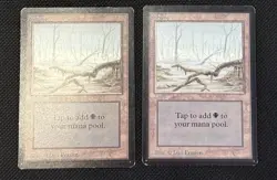 Magic the Gathering MTG - Beta Edition Land - Swamp C - MP x 2 - Image 1