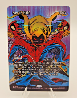 MTG Saw in Half (Borderless) Marvel FOIL MAR 0021 Magic The Gathering Spiderman - Image 1