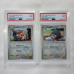 Pokemon TCG Lechonk 154/198 + 156/198 Scarlet & Violet Stamp Promos PSA 9 / MINT - Image 1