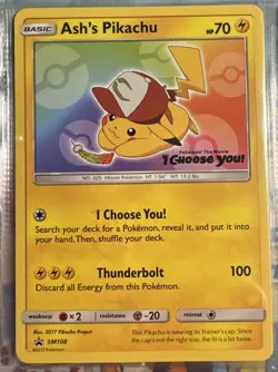 *SEALED* Pokemon Ash's Pikachu SM108 Sun & Moon Black Star Promo: I Choose You - Image 1