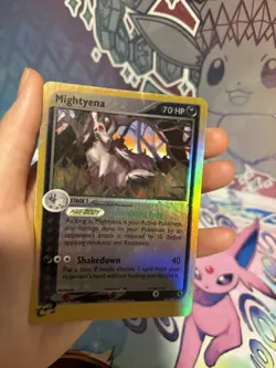 Pokemon TCG Mightyena 10/109 EX Ruby and Sapphire Reverse Holo Holo Rare LP - Image 2