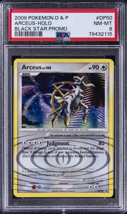 2009 POKEMON DIAMOND & PEARL BLACK STAR PROMO #DP50 ARCEUS-HOLO PSA 8 - Image 1