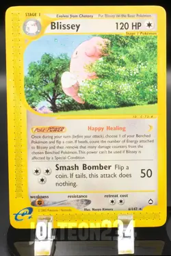Pokemon TCG Card - Blissey 6/147 Aquapolis Rare Vintage E-Reader - Image 1