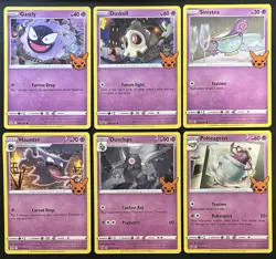 6 Pokemon Card lot 2023 Trick Or Trade Gastly, Haunter, Duskull & More - Image 1
