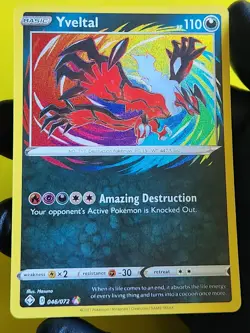 Yveltal 046/072 Shining Fates Holo Pokemon Card Near Mint - Image 1