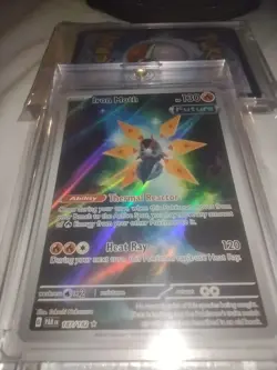 Pokemon TCG Iron Moth Paradox Rift Holo Card 187/182 Illustration Rare - Image 1