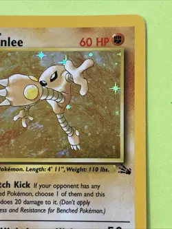 Pokemon TCG Hitmonlee 1st Edition Holo Rare Card Fossil, 7/62 - Image 3