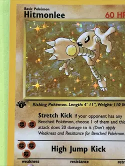 Pokemon TCG Hitmonlee 1st Edition Holo Rare Card Fossil, 7/62 - Image 4