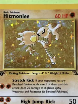 Pokemon TCG Hitmonlee 1st Edition Holo Rare Card Fossil, 7/62 - Image 5