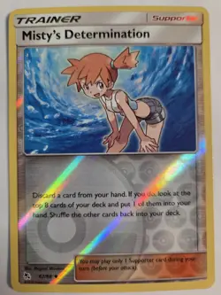 POKEMON MISTY'S DETERMINATION 62/68 REVERSE HOLO HIDDEN FATES NM - Image 1