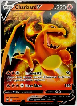 Charizard V 018/159 - Sword & Shield Crown Zenith Ultra Rare Holo Pokemon TCG - Image 1