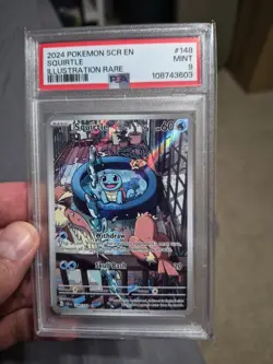 2024 Pokemon SCR EN Squirtle Illustration Rare #148 PSA Mint 9 🔥 - Image 1