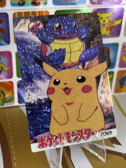 Pokemon Pikachu Sticker Rare Vintage Vending Machine Holo prism Nintendo 1998 - Image 3