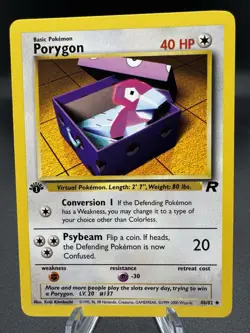 Pokemon TCG Porygon 48/82 Team Rocket 1st Edition Uncommon MP - Image 1