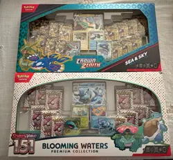 Pokemon TCG Crown Zenith Sea and Sky + Scarlet & Violet 151 Blooming Waters Set - Image 1