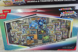 3x Pokemon Scarlet Violet Prismatic Evolutions Lucario Tyranitar ex Premium NEW - Image 2