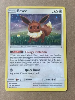 Eevee 101/149 Holo Sun & Moon Base Set Pokemon TCG - Image 1
