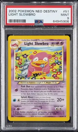 2002 POKEMON NEO DESTINY #51 LIGHT SLOWBRO PSA 9 - Image 1