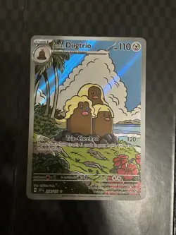 Alolan Dugtrio Illustration Rare Reverse Holo Pokemon Surging Sparks 208/191 - Image 1