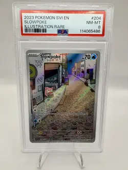 2023 POKEMON SVI EN-SCARLET & VIOLET ILLUSTRATION RARE #204 SLOWPOKE PSA 8 - Image 1