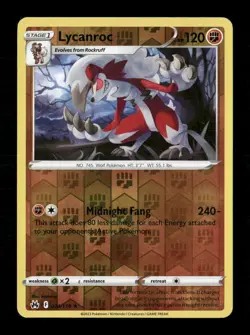 Lycanroc Reverse Holo Rare Crown Zenith 074/159 LP Pokemon LP - Image 1