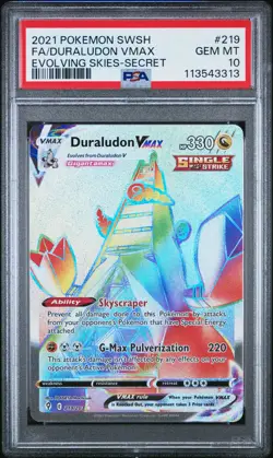 2021 POKEMON SWORD & SHIELD EVOLVING SKIES SECRET FULL ART/DURALUDON VMAX PSA 10 - Image 1