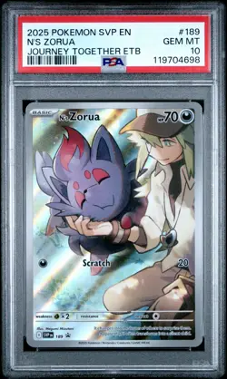 2025 POKEMON SVP EN-SV BLACK STAR PROMO #189 N'S ZORUA PSA 10 - Image 1