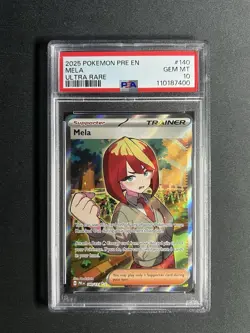 2025 POKEMON PRE EN-PRISMATIC EVOLUTIONS ULTRA RARE #140 MELA PSA 10 - Image 1