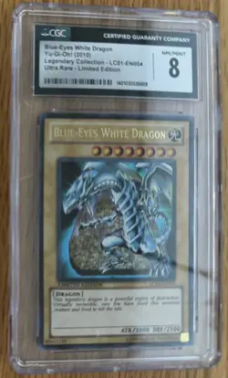 Yugioh Blue Eyes White Dragon LC01 EN004 Holo CGC Graded 8 Mint Not PSA Card - Image 1