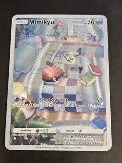 Mimikyu Pokemon TCG Pocket Illustration Rare Textured Holo Custom Fanart Card - Image 1
