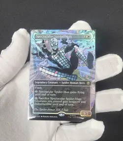 Spectacular Spider-Man 0237 Borderless Textured Foil Marvel MTG Rare Magic Card - Image 2