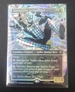 Spectacular Spider-Man 0237 Borderless Textured Foil Marvel MTG Rare Magic Card - Image 4