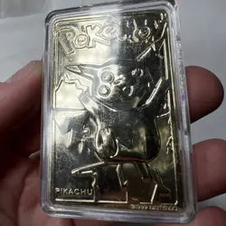 Pokemon Pikachu Burger King 23K Gold Plated Trading Card & Pokeball Vintage 1999 - Image 3