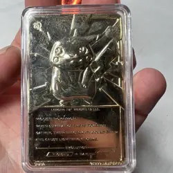 Pokemon Pikachu Burger King 23K Gold Plated Trading Card & Pokeball Vintage 1999 - Image 4