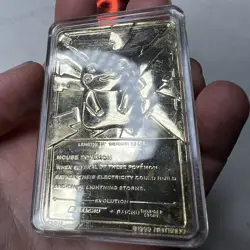 Pokemon Pikachu Burger King 23K Gold Plated Trading Card & Pokeball Vintage 1999 - Image 5