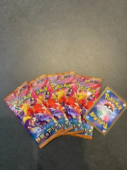 Heat Wave Arena Booster Pack Pokemon Card Japanese sv9a 4 Packs + 1 Bonus Card - Image 1